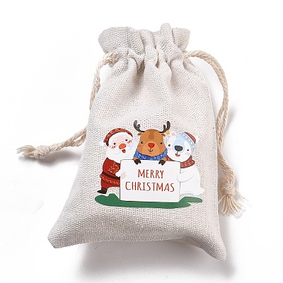 Christmas Cotton Cloth Storage Pouches LS-ABAG-M004-02J-1