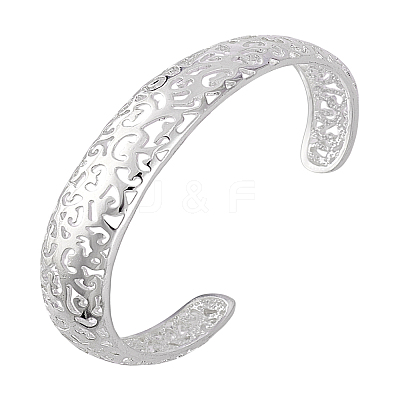 European Style Classic Brass Cuff Bangles For Women BJEW-LP0001-04-1
