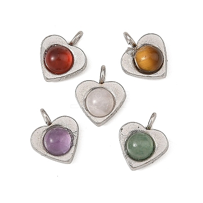 Natural Mixed Stone Pendants PALLOY-JF06058-02-1