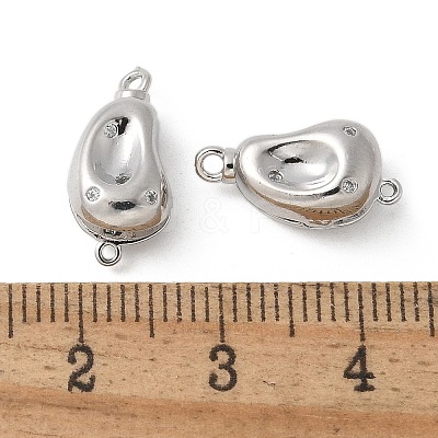 Rack Plating Brass Micro Pave Clear Cubic Zirconia Box Clasps KK-U052-18P-1