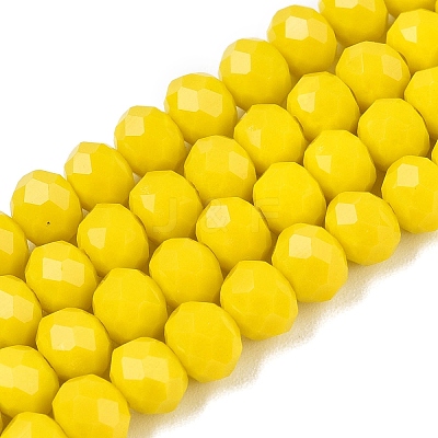 Opaque Solid Color Imitation Jade Glass Beads Strands EGLA-A044-P6mm-D04-1