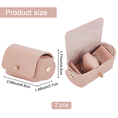 PU Imitation Leather Wedding Ring Pouch ABAG-WH0045-10C-1