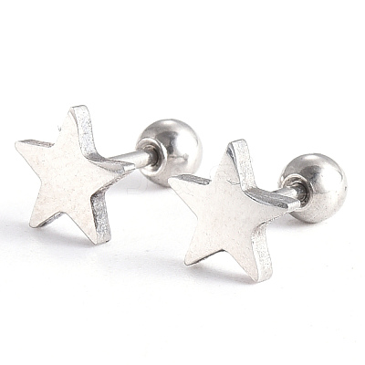 Tarnish Resistant 201 Stainless Steel Barbell Cartilage Earrings EJEW-R147-08-1