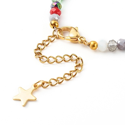 Electroplate Glass Beaded Bracelets BJEW-JB06358-1
