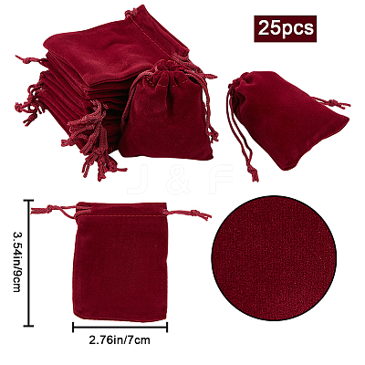 25Pcs Rectangle Velvet Drawstring Pouches TP-BBC0001-04A-02-1