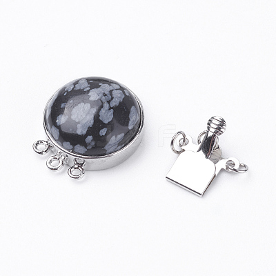 Natural/Synthetic Mixed Stone Box Clasps G-E427-P-1