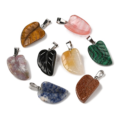 Natural & Synthetic Mixed Gemstone Pendants G-B127-01P-1