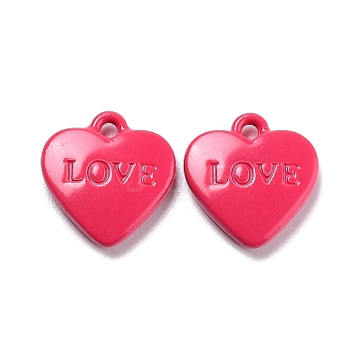 Heart Alloy Spray Painted Charms LS-PALLOY-B005-01I-1