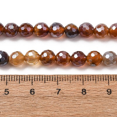Electroplated Natural Agate Beads Strands G-B191-A07-6mm-13-1