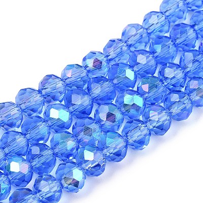 Electroplate Glass Beads Strands EGLA-A044-T6mm-L14-1