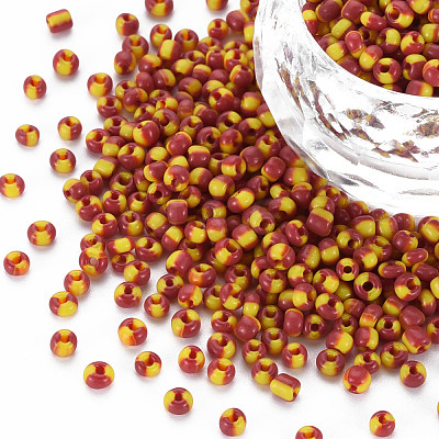 8/0 Two Tone Opaque Glass Seed Beads SEED-T006-01B-A06-1