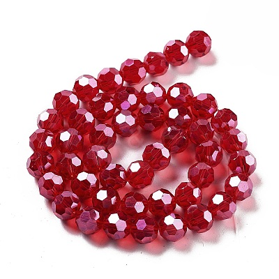 Electroplate Transparent Glass Beads Strands EGLA-A035-T10mm-A01-1
