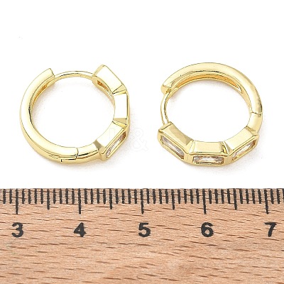 Brass Pave Cubic Zirconia Hoop Earrings KK-CBA98BA-15G-1