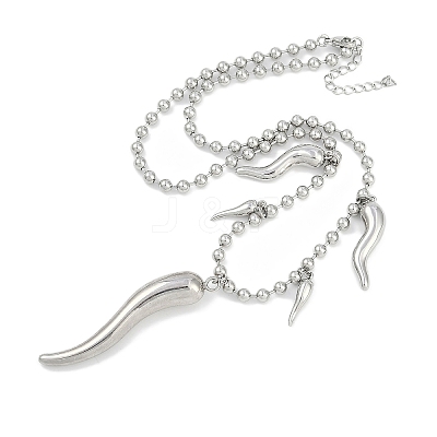 Rack Plating Brass Italian Horn Cornicello Bib Necklacess NJEW-P317-06P-1