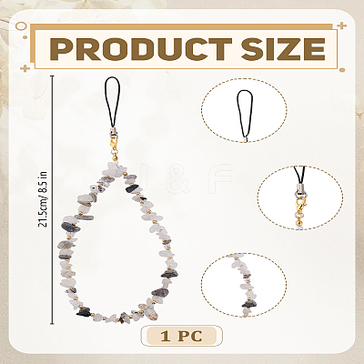 Natural Rutilated Quartz Mobile Straps HJEW-LP00008-1