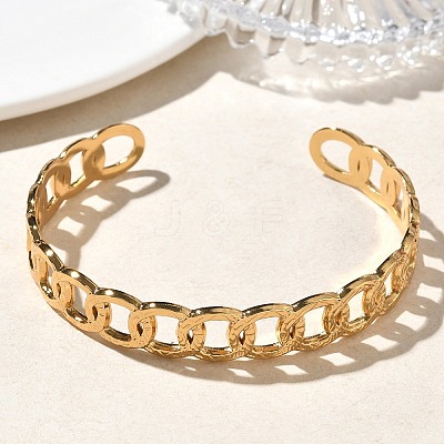 304 Stainless Steel Cuff Bangles BJEW-A160-02G-1