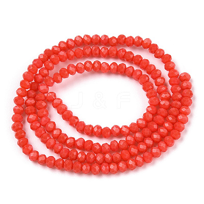 Opaque Solid Color Imitation Jade Glass Beads Strands EGLA-A044-P4mm-D03-1