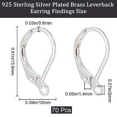 Brass Leverback Earring Findings KK-CN0003-07A-S-1