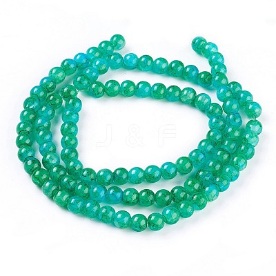 Spray Painted Glass Beads Strands GLAA-A038-C-46-1
