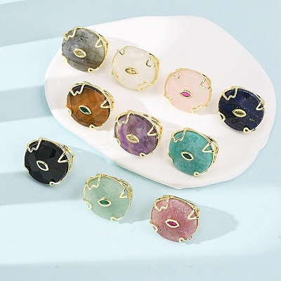 Natural Gemstone Cuff Rings GG-CBA5FCC-02G-1