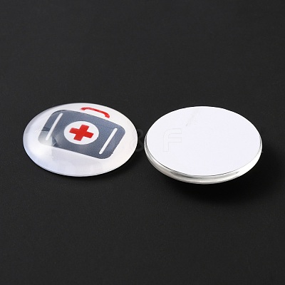 Nurse Sign Glass Cabochons GLAA-WH0015-72B-1