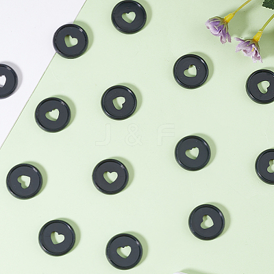 50Pcs Flat Round Heart Acrylic Loose Leaf Ring Round Binder Discs DIY-CP0012-14-1
