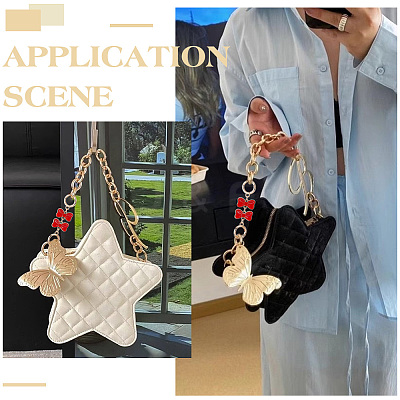 2Pcs Alloy Enamel Bowknot Link Purse Strap Extenders FIND-UN0003-18A-1