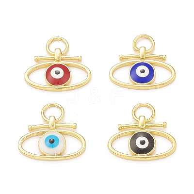 Rack Plating Brass Enamel Charms KK-C011-59G-1