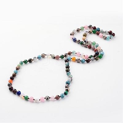 Natural Gemstone Necklaces NJEW-D264-18-1