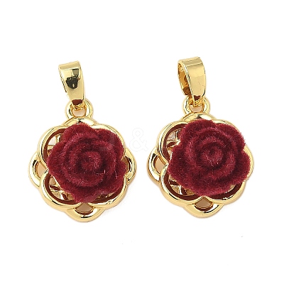 Brass Resin Pendants KK-B139-16G-01-1