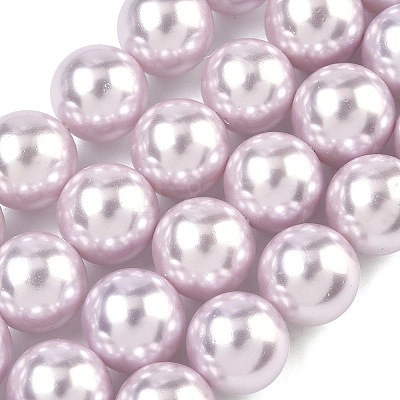 Electroplated Shell Pearl Beads Strands BSHE-G041-14mm-06-1