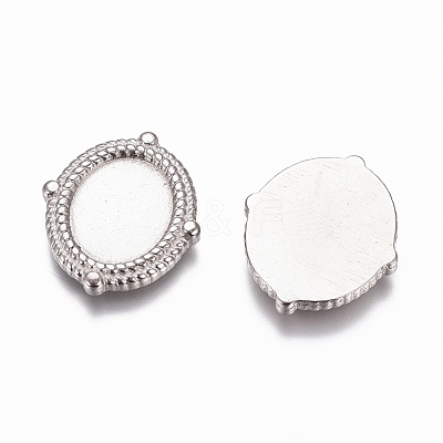 Non-Tarnish 304 Stainless Steel Cabochon Settings STAS-G218-16P-1