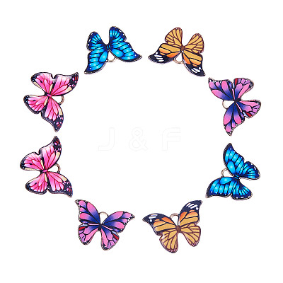 Light Gold Plated Alloy Enamel Pendants PALLOY-CJ0007-02-1