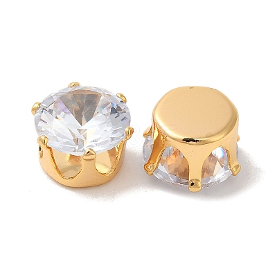 Brass Clear Cubic Zirconia Cabochons LS-STAS-M294-30A-1