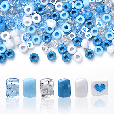 720Pcs 6 Styles Plastic & Acrylic Beads KY-YW0001-77-1