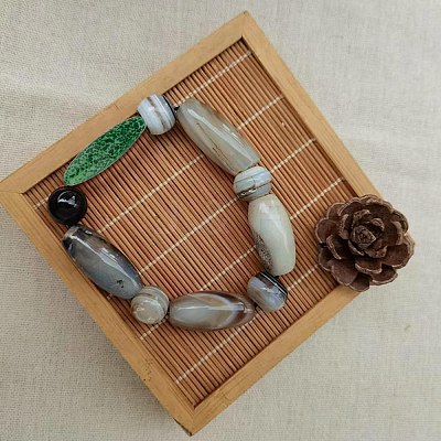 8Pcs 4 Colors Normal Lampwork Beads FOIL-AR0001-01-1