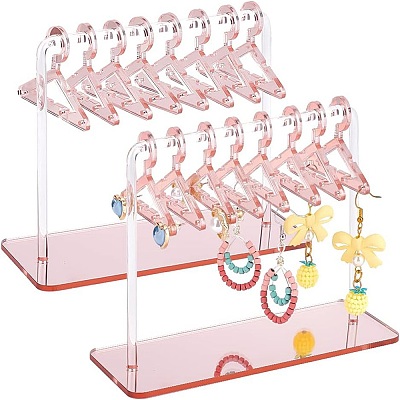 2 Sets Acrylic Earring Display Stands EDIS-PH0001-91-WH-1