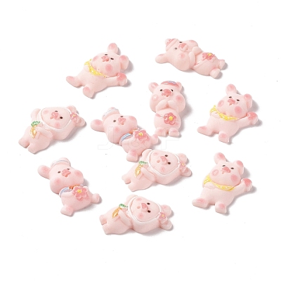 Spray Painted Resin Cabochons RESI-G031-13-1