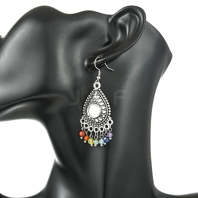 Gemstone Tassel Chandelier Earrings EJEW-JE07176-02-1