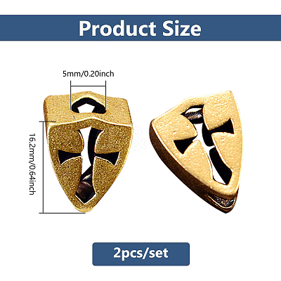 2Pcs Brass European Beads KK-DC0004-48-1