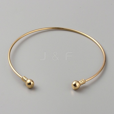 Iron Open Cuff Bangles BJEW-WH0024-01A-G-1