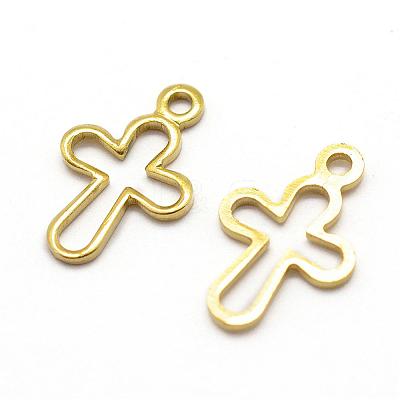 Brass Tiny Cross Charms KK-J299-12C-1