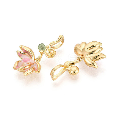 Brass with Enamel Peg Bails KK-T079-15G-1