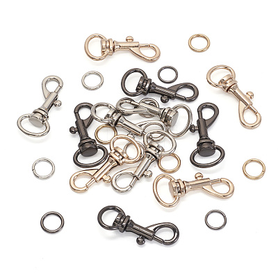 15Pcs 6 Colors Alloy Swivel Snap Hook Clasps FIND-TA0003-79-1