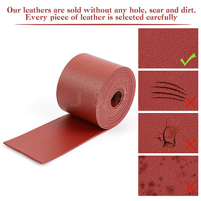 2M Flat Double Face Lychee Pattern Imitation Leather Band LC-WH0010-01C-03-1