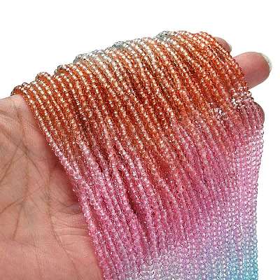Transparent Painted Glass Beads Strands X1-DGLA-A034-T1mm-A19-1