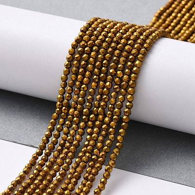 Electroplate Glass Beads Strands GLAA-H021-01A-FP04-1