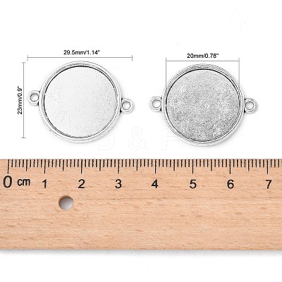 Tibetan Style Alloy Cabochon Connector Settings X-TIBE-M022-11AS-1