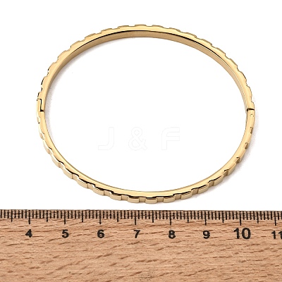 304 Stainless Steel Textured Hinged Cuff Bangles for Women SA-CBAC920-18G-1