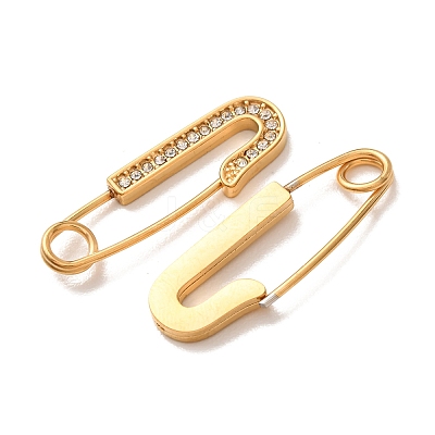 304 Stainless Steel Rhinestone Safety Pin SA-CBAE39F-03G-B-1